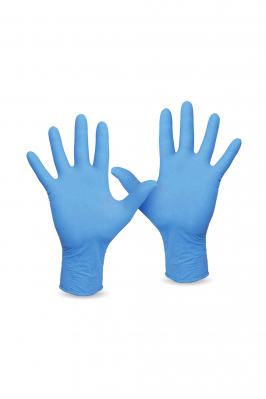 Перчатки одноразовые из нитрильного каучука 100шт цвет голубой