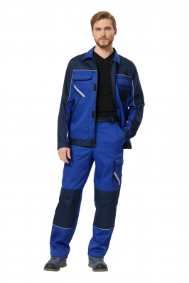 Куртка рабочая мужская летняя "Мегаполис" цвет василек/темно-синий 
